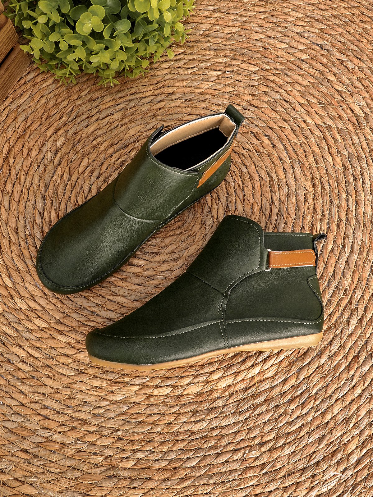 Flacher PU-Stiefel Atmungsaktiv Abriebfest Klettverschluss Noracora