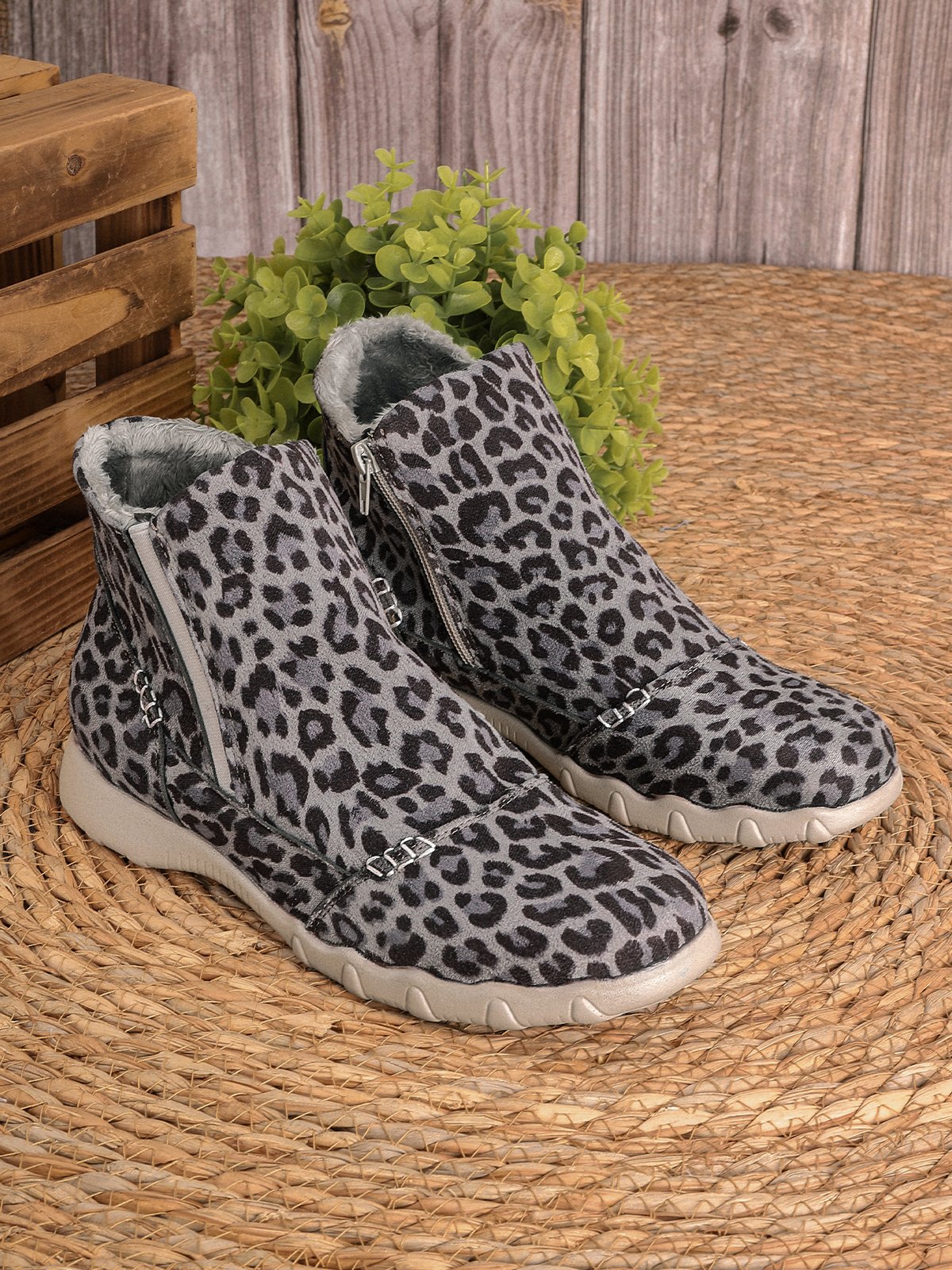 Lässige Runde Stiefeletten