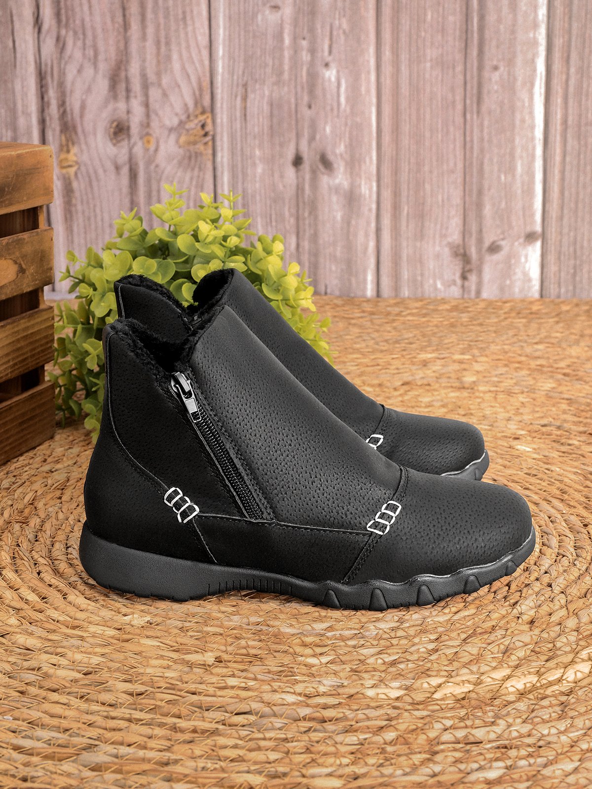 Lässige Runde Stiefeletten