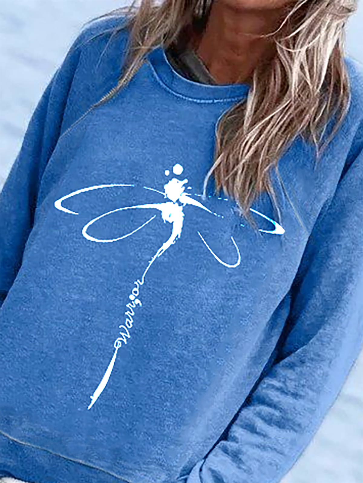 Libelle Print Sweatshirts Rundhals Große Größen Langarm Noracora