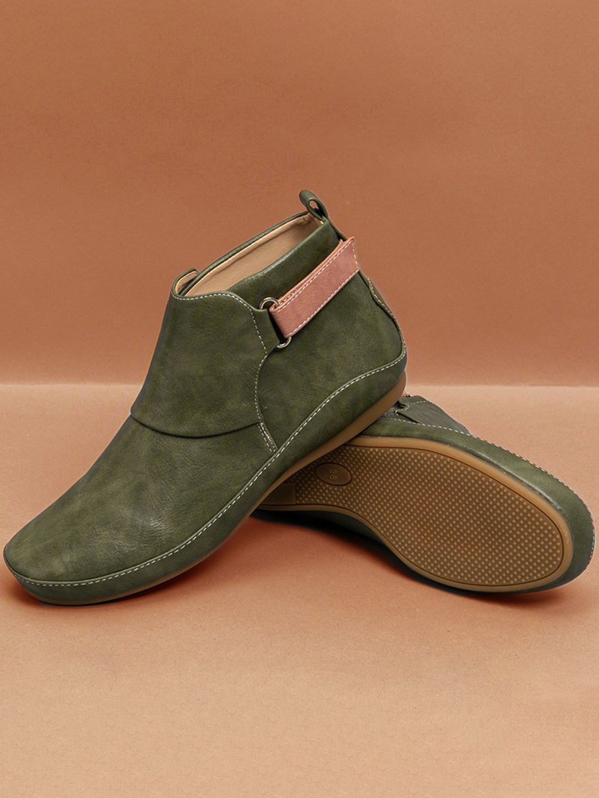 Flacher PU-Stiefel Atmungsaktiv Abriebfest Klettverschluss Noracora