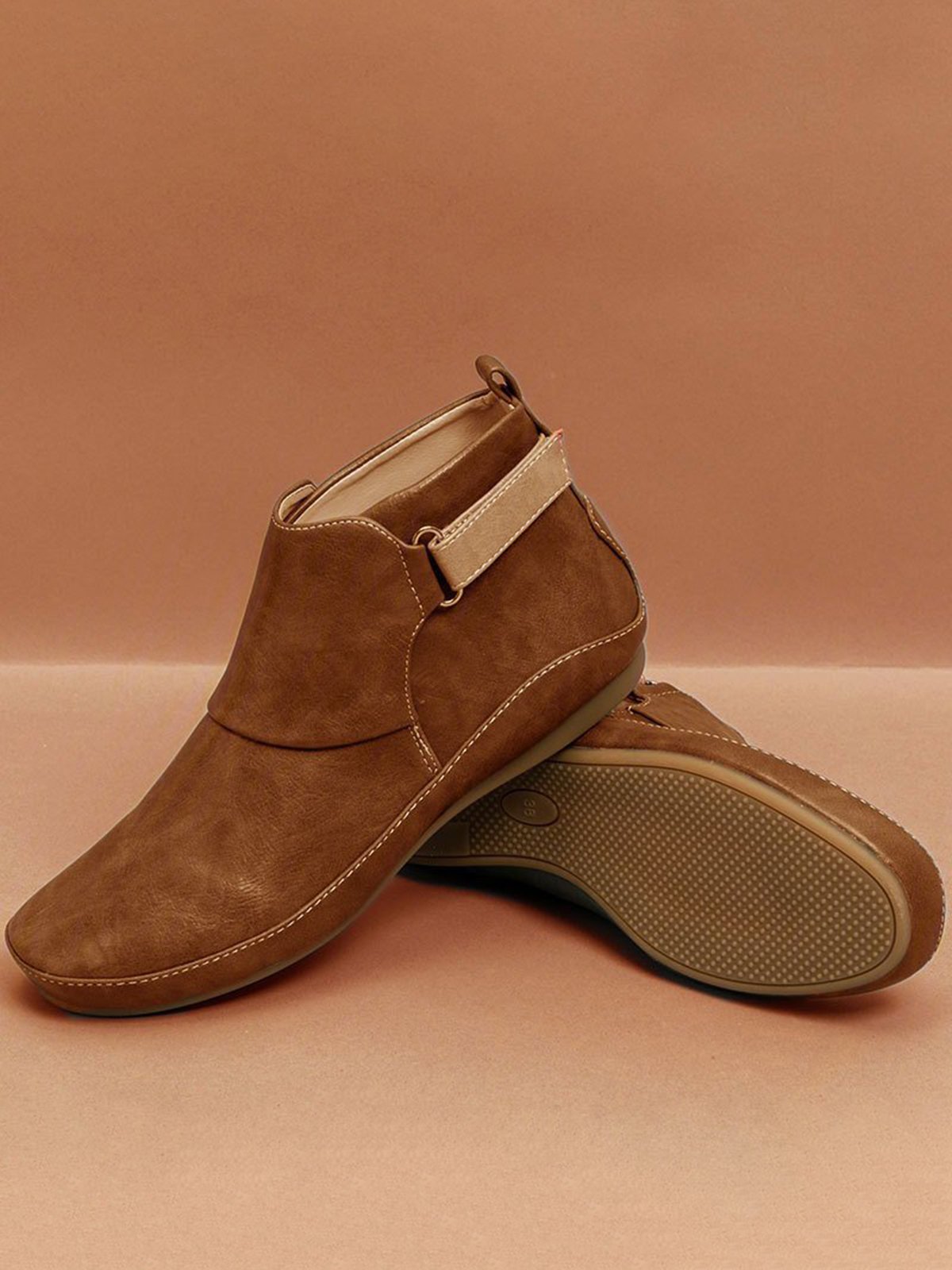 Flacher PU-Stiefel Atmungsaktiv Abriebfest Klettverschluss Noracora