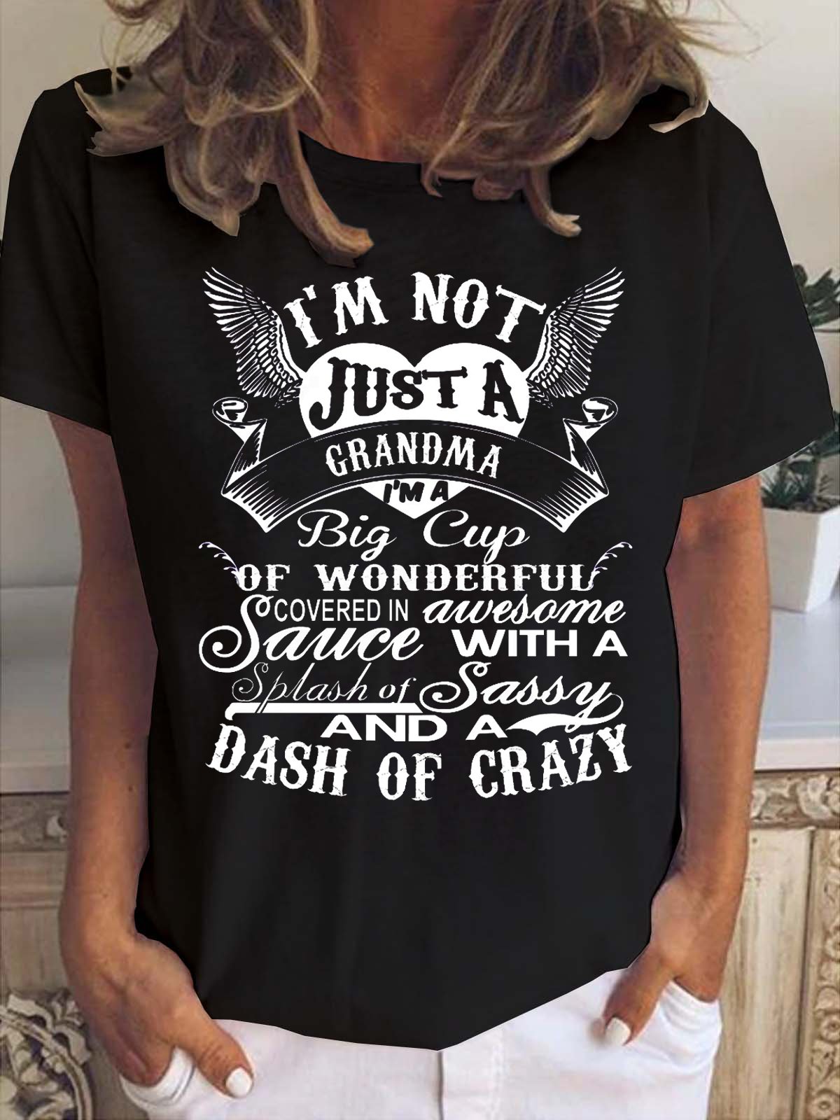 Lässig Textbriefe Rundhals Kurzarm T-Shirt