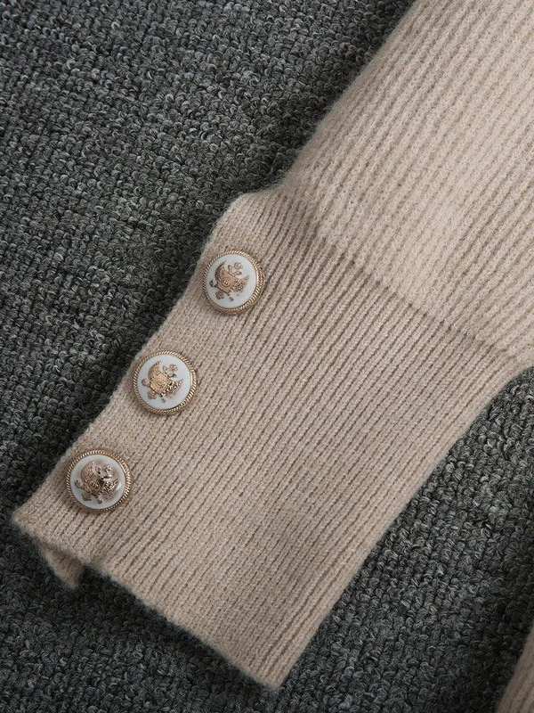 Lässig Wolle/Stricken Unifarben Pullover Mantel