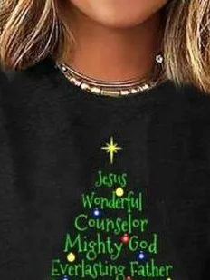 Lässig Textbriefe Rundhals Langarm T-Shirt