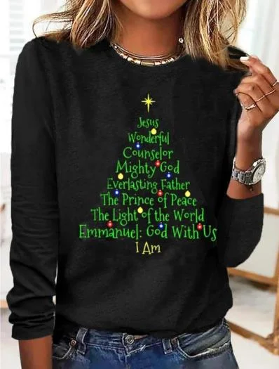 Lässig Textbriefe Rundhals Langarm T-Shirt