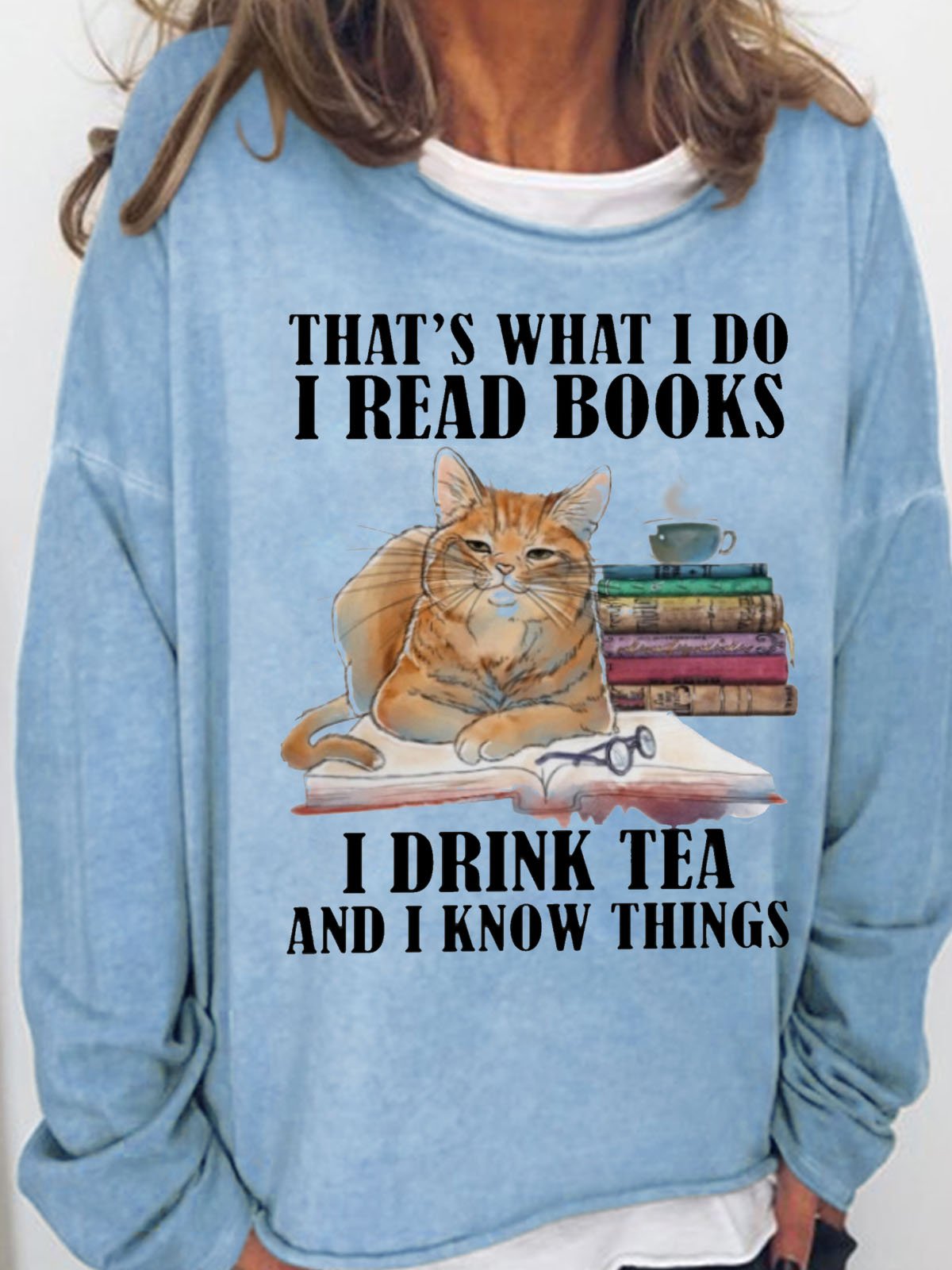 Lässig Rundhals Textbriefe Sweatshirt