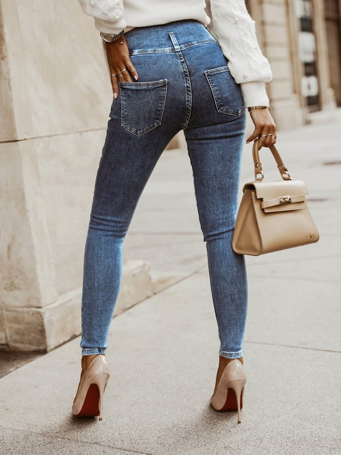 Lässig Denim Jeans Skinny Mode Noracora