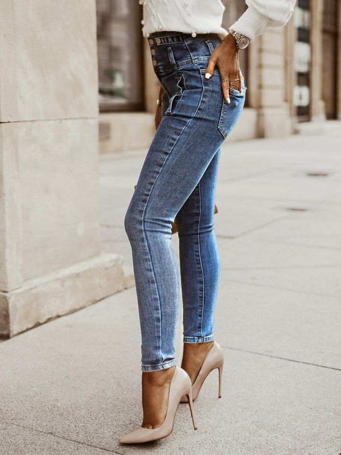 Lässig Denim Jeans Skinny Mode Noracora