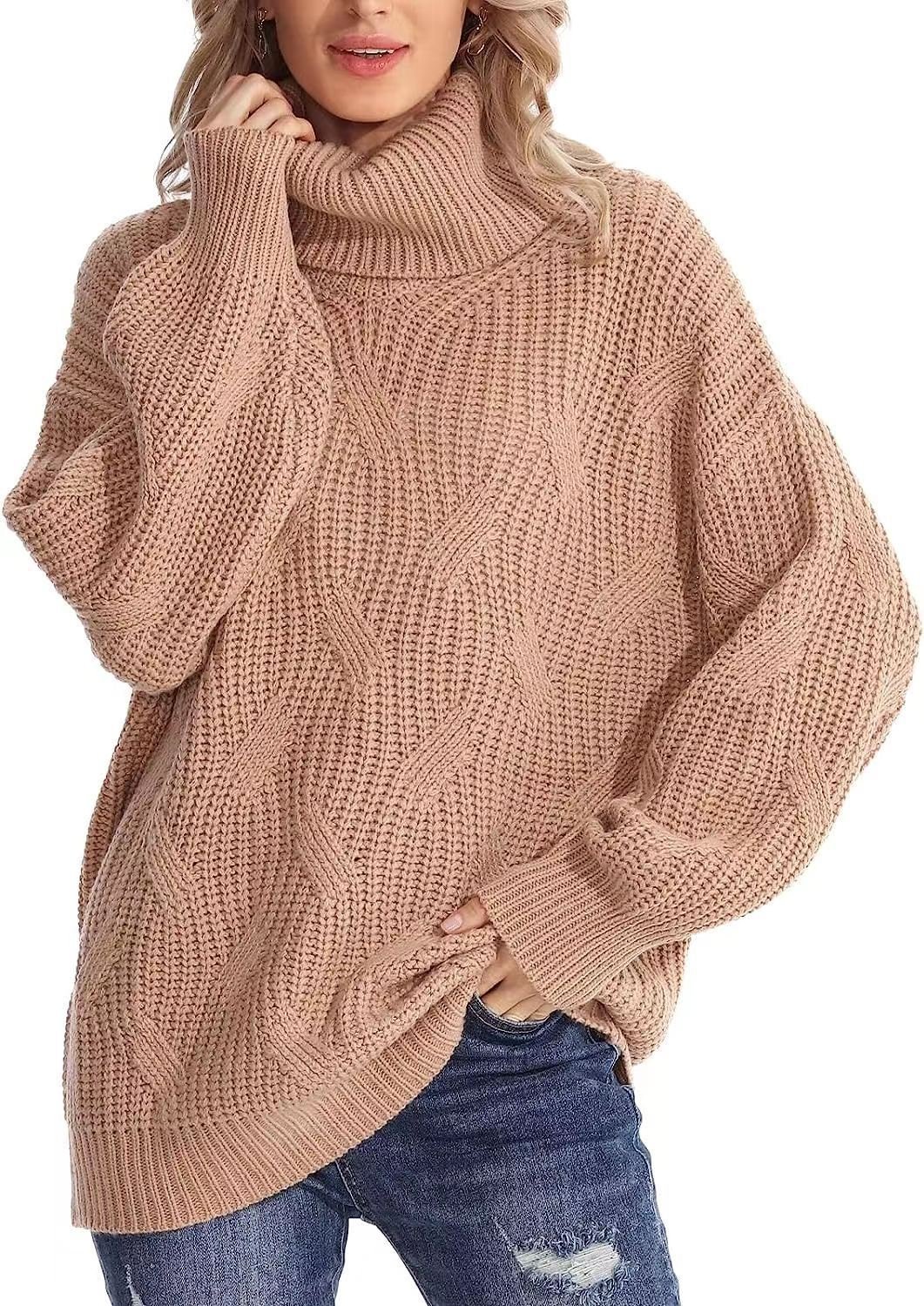 Damen Wolle/Stricken Gestreift Langarm Bequem Lässig Pullover