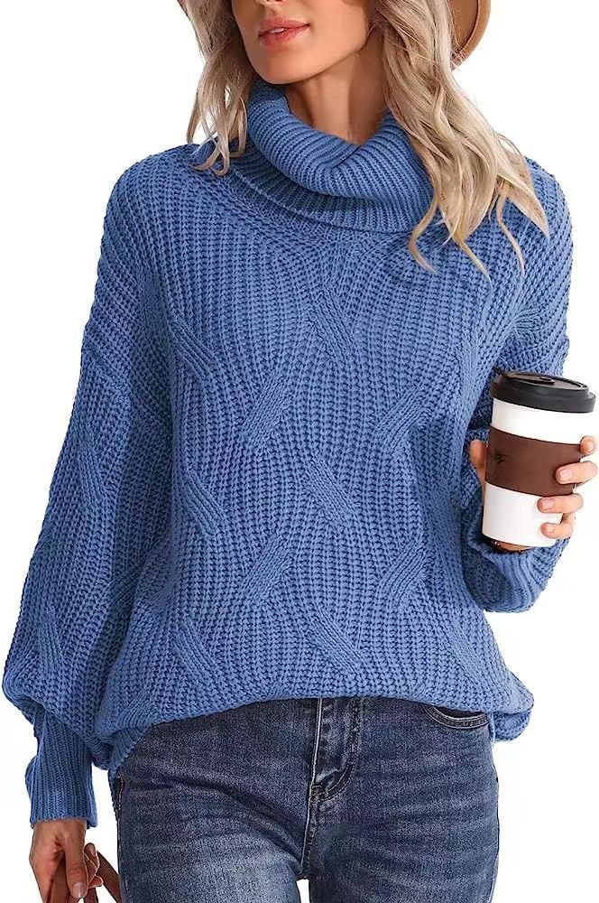 Damen Wolle/Stricken Gestreift Langarm Bequem Lässig Pullover