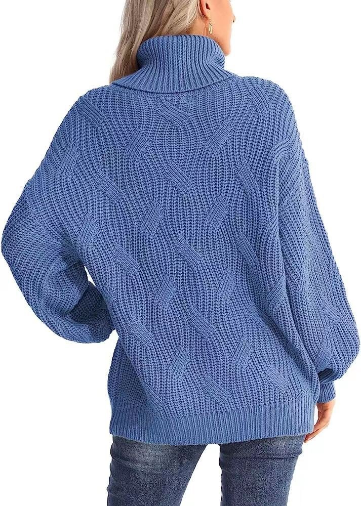 Damen Wolle/Stricken Gestreift Langarm Bequem Lässig Pullover