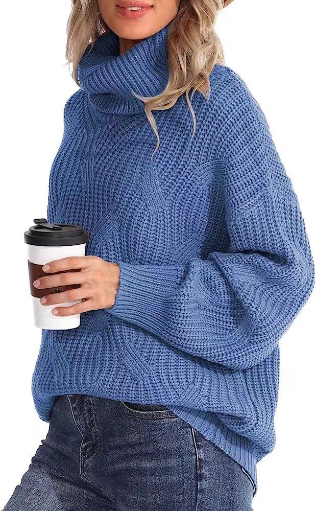 Damen Wolle/Stricken Gestreift Langarm Bequem Lässig Pullover