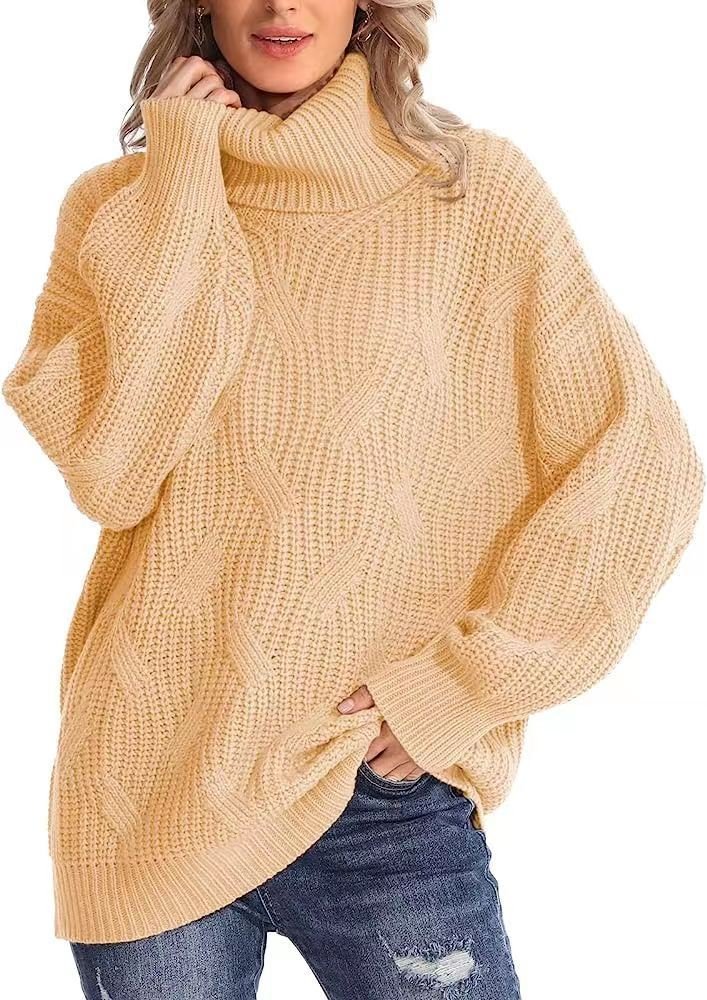 Damen Wolle/Stricken Gestreift Langarm Bequem Lässig Pullover