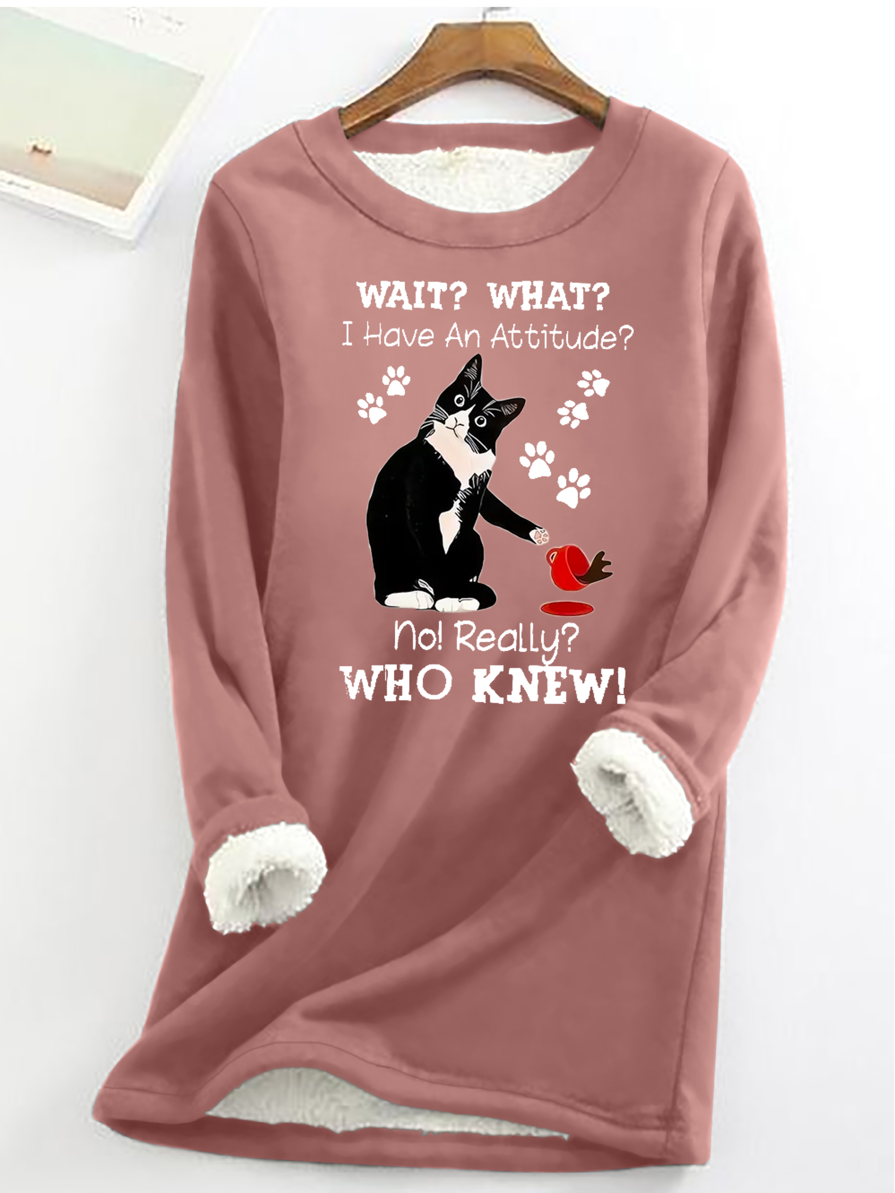 Lässig Rundhals Katze Sweatshirt