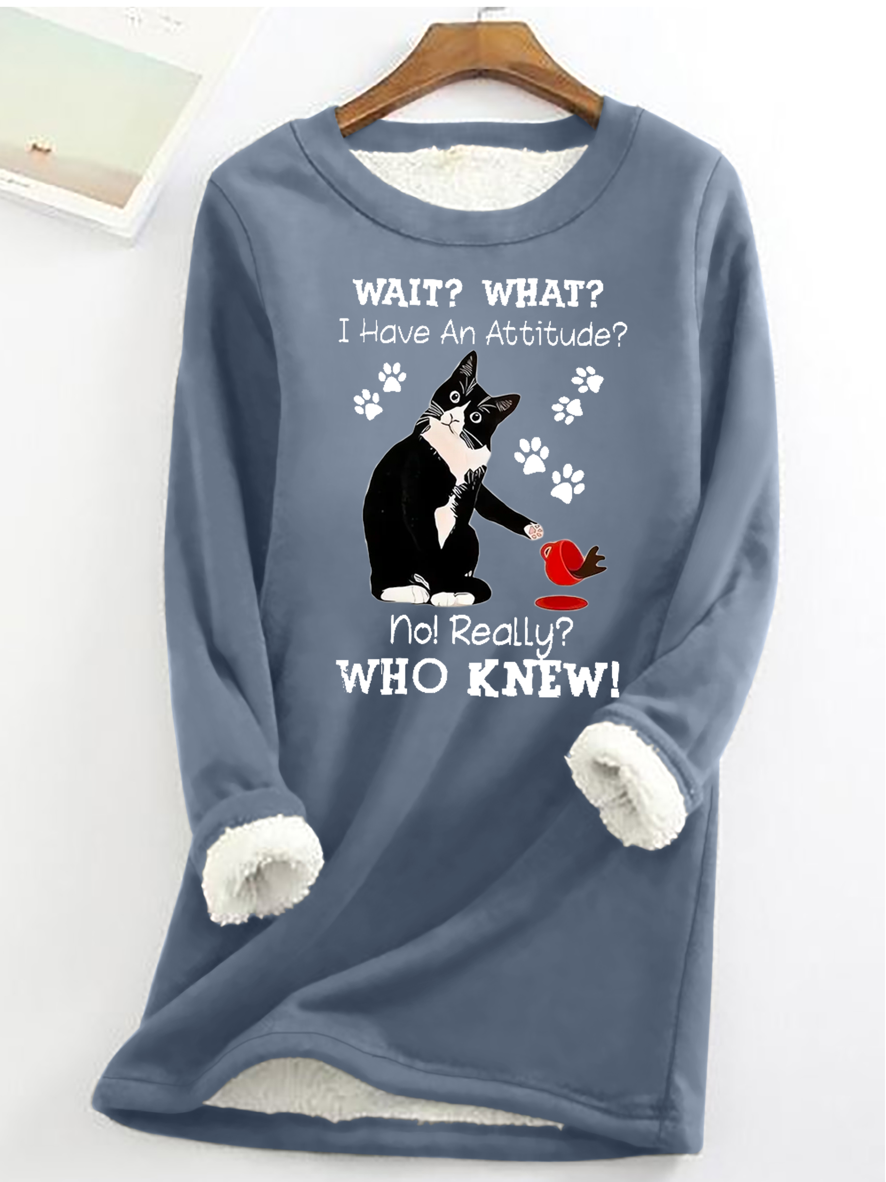 Lässig Rundhals Katze Sweatshirt