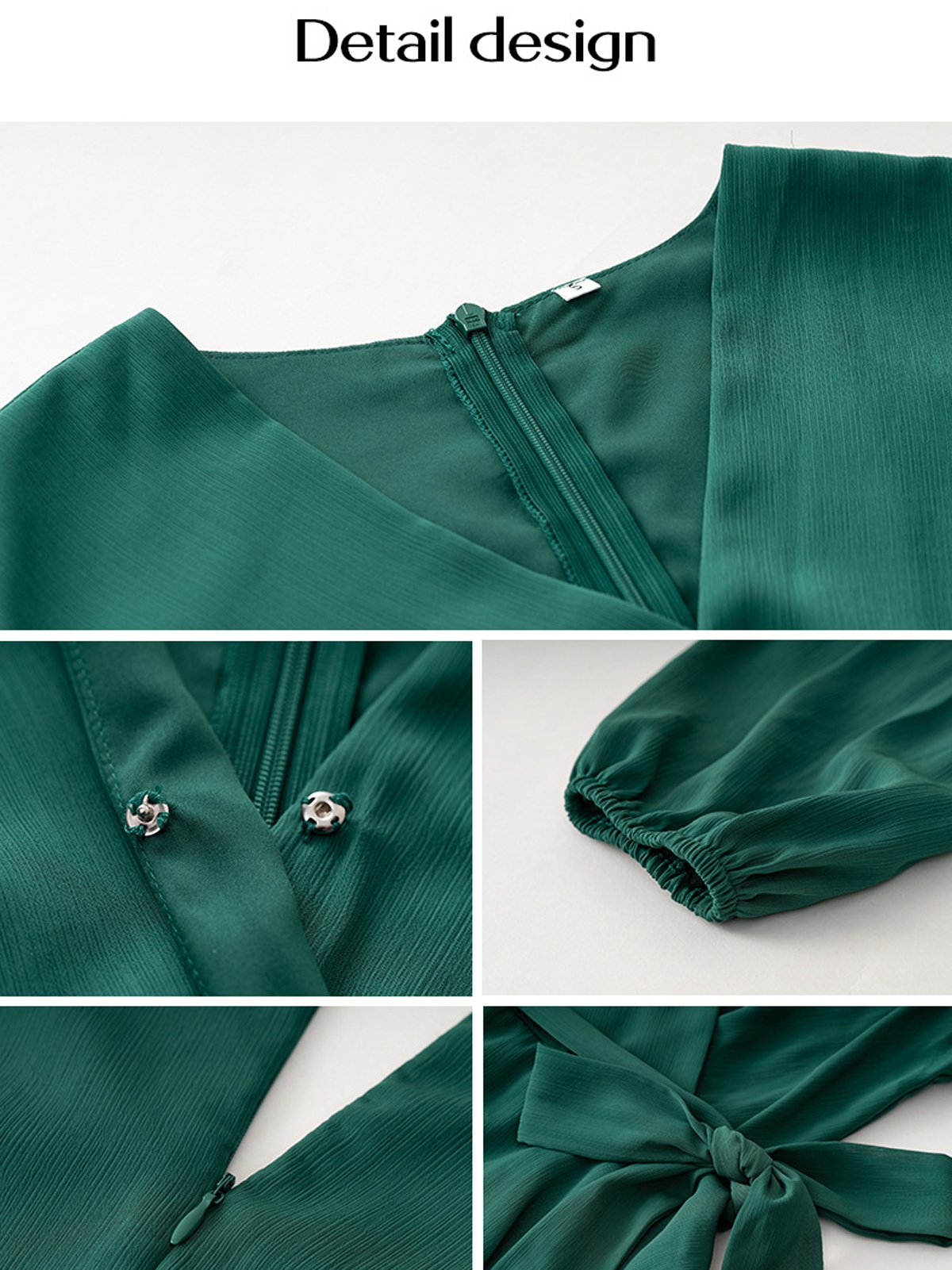 Damen Unifarben V-Ausschnitt Langarm Bequem Lässig Kurz Kleid