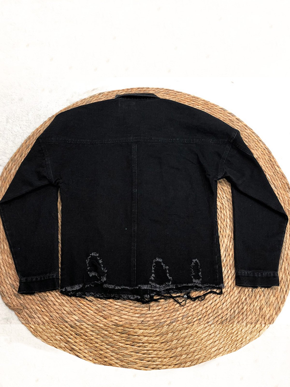 Damen Unifarben Regelmäßig Weit Jacke