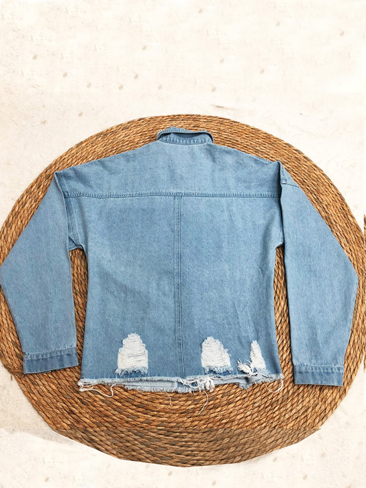 Damen Unifarben Regelmäßig Weit Jacke