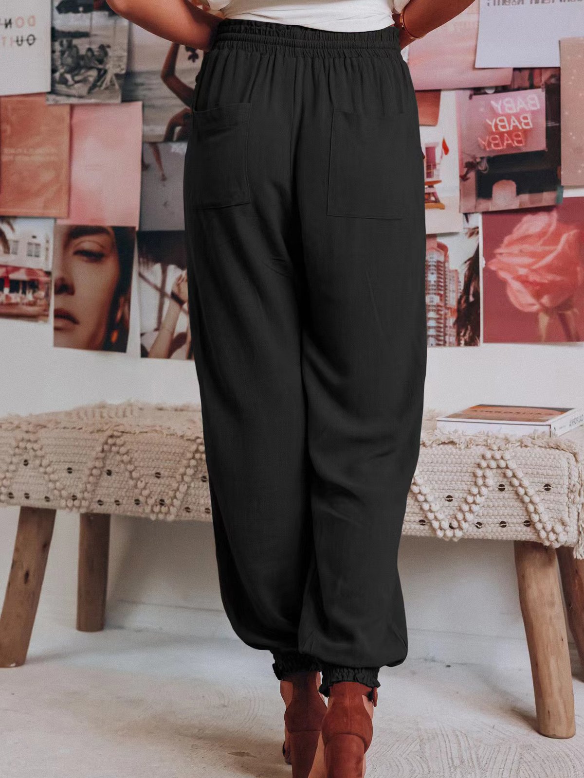 Lässig Unifarben Lang Hose