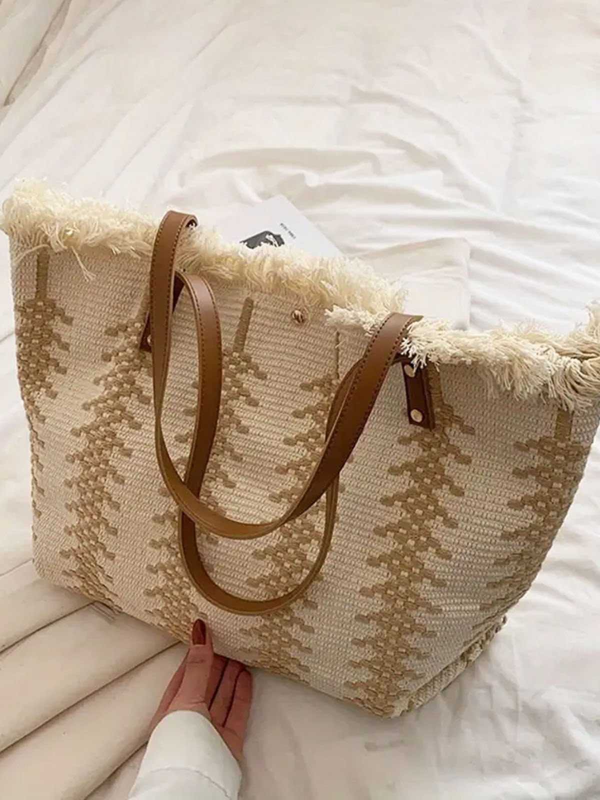 Stroh Troddel GROSSE KAPAZITÄT Tote Strand Tasche
