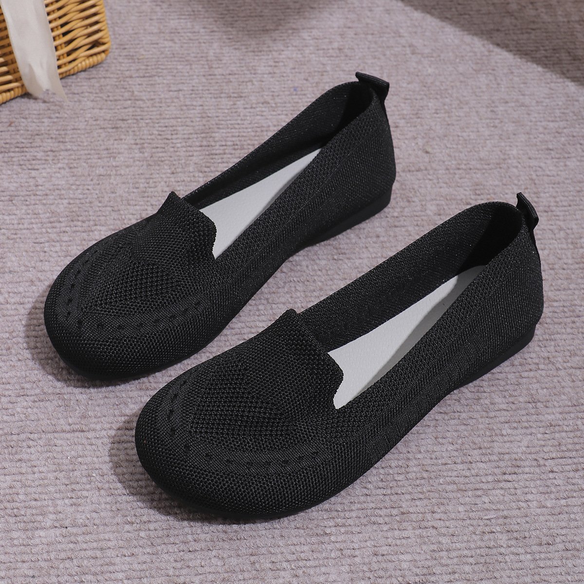 Lässig Geblümt Slip On Flach Flache Schuhe