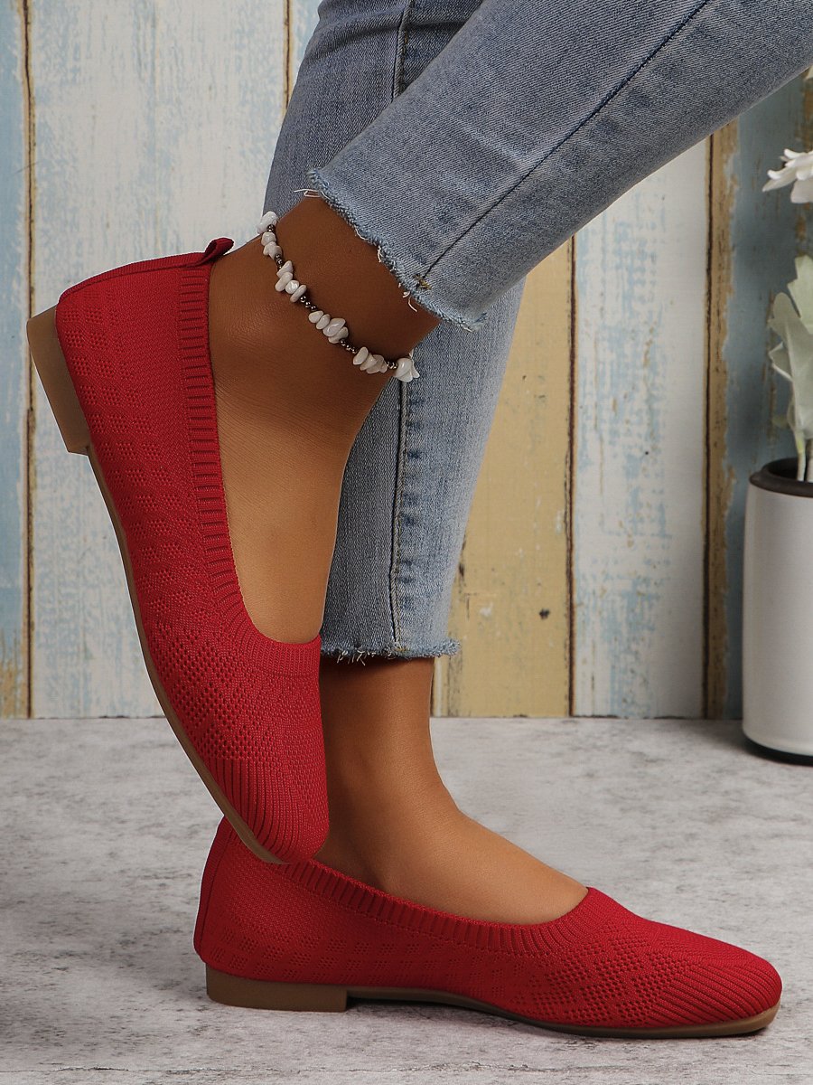 Lässig Unifarben Slip On Flach Flache Schuhe