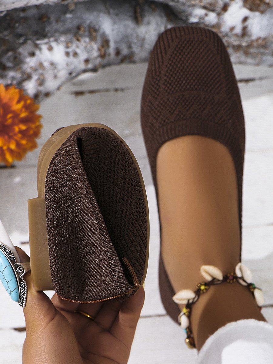 Lässig Unifarben Slip On Flach Flache Schuhe