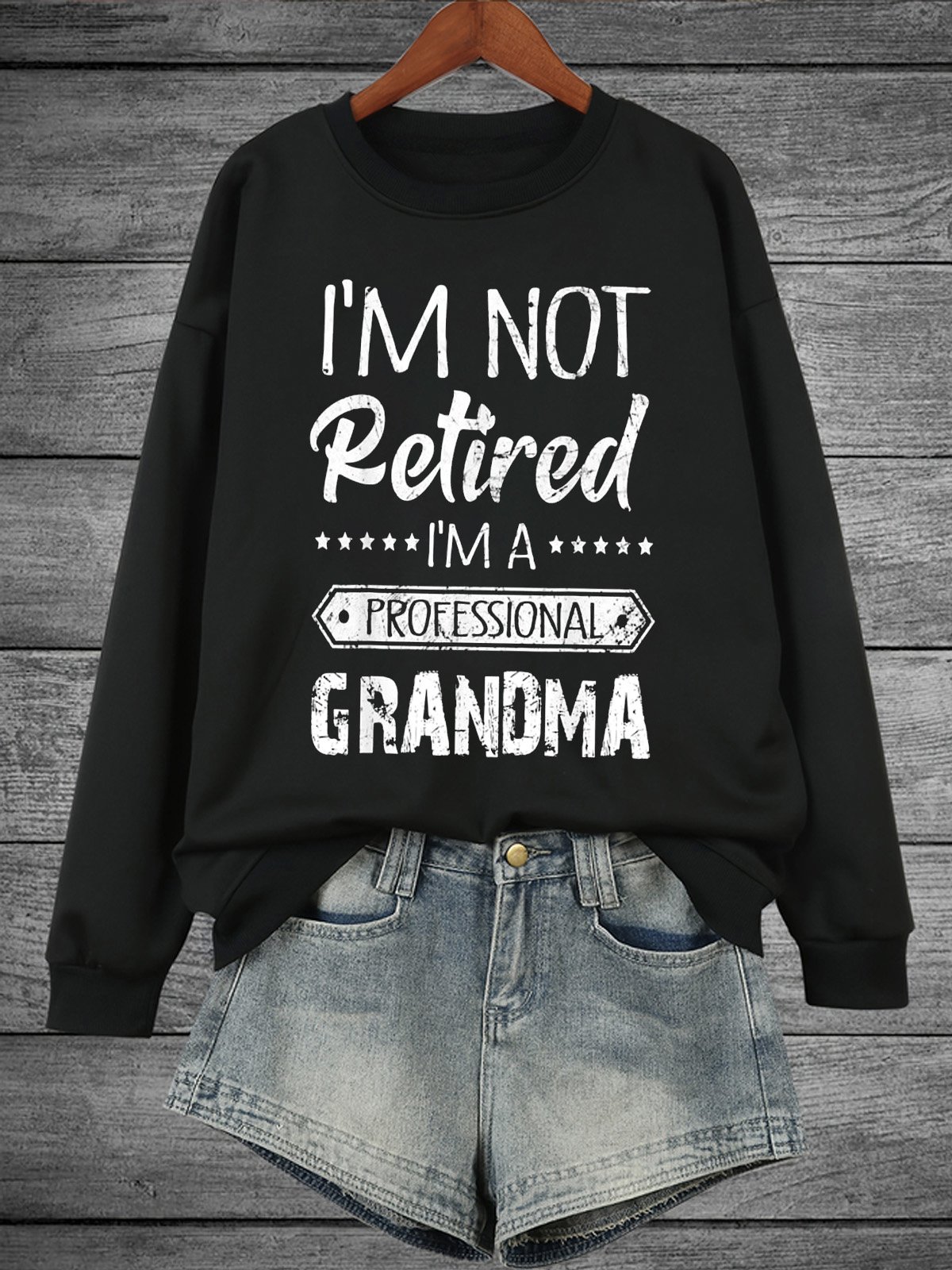 Lässig Rundhals Textbriefe Sweatshirt