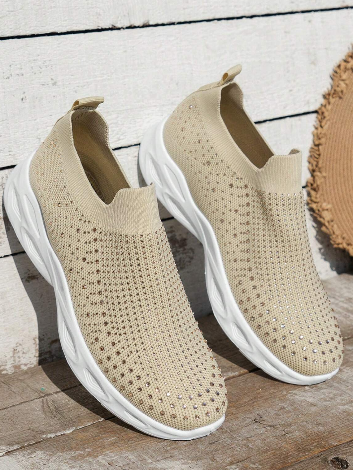 Lässig Unifarben Schnürung Flach Slip On Warmbohren