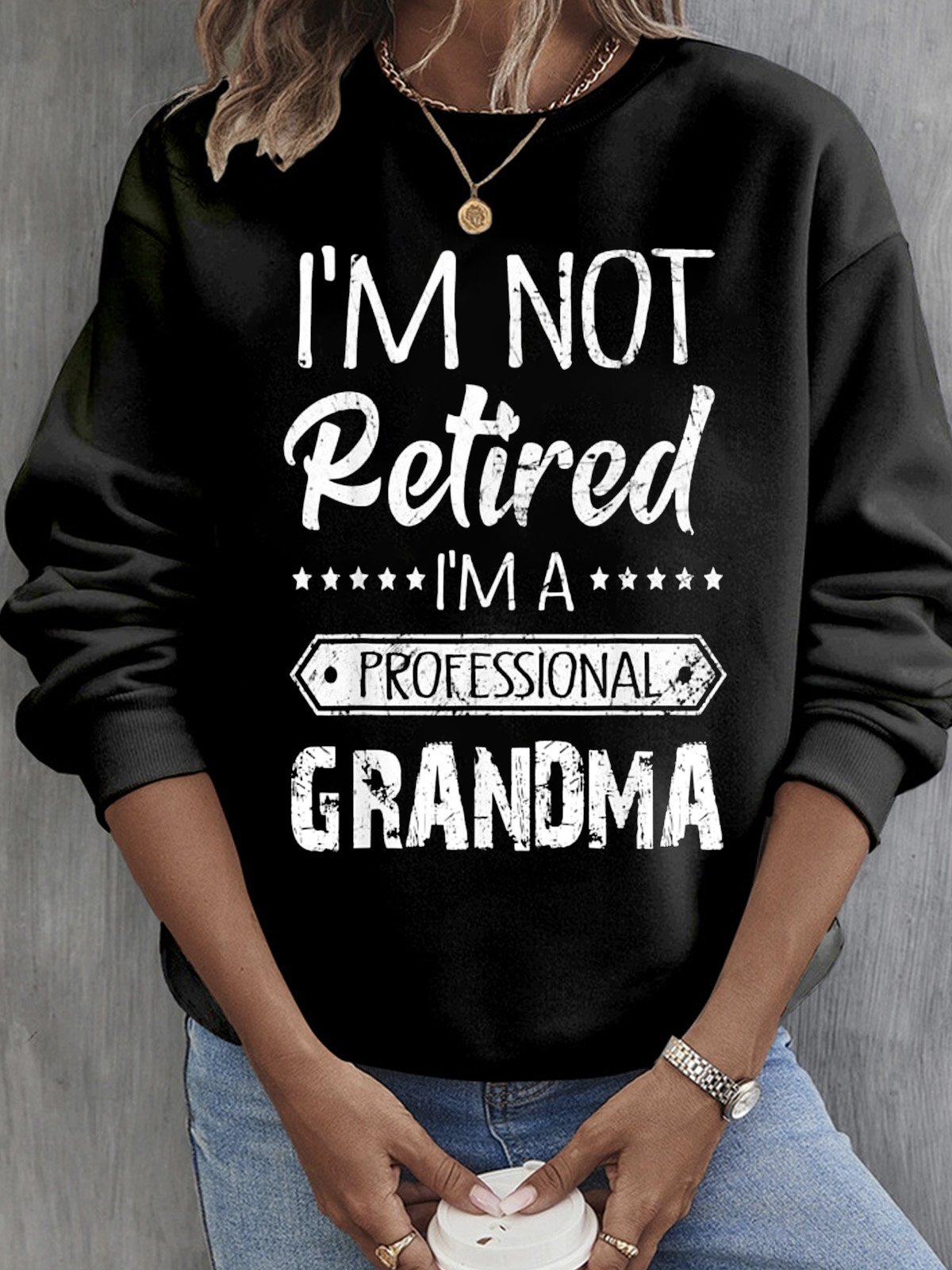 Lässig Rundhals Textbriefe Sweatshirt