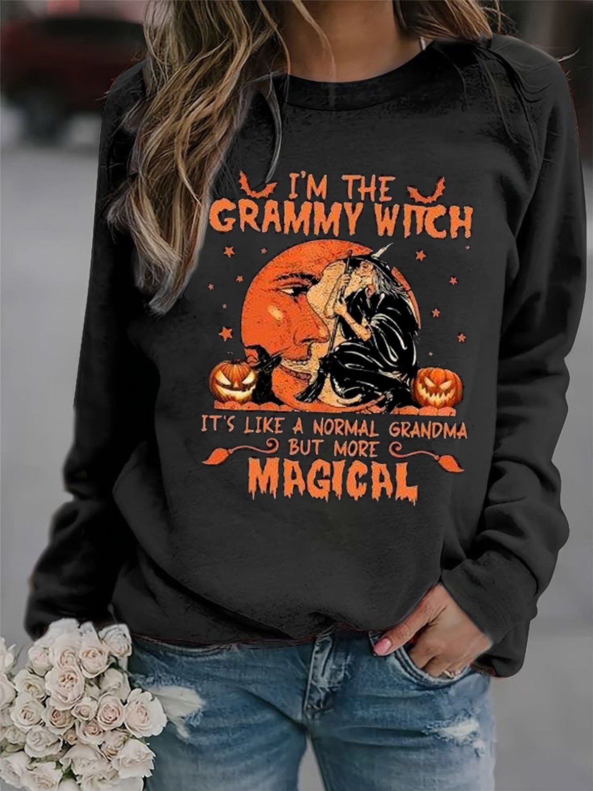 Lässig Rundhals Textbriefe Sweatshirt