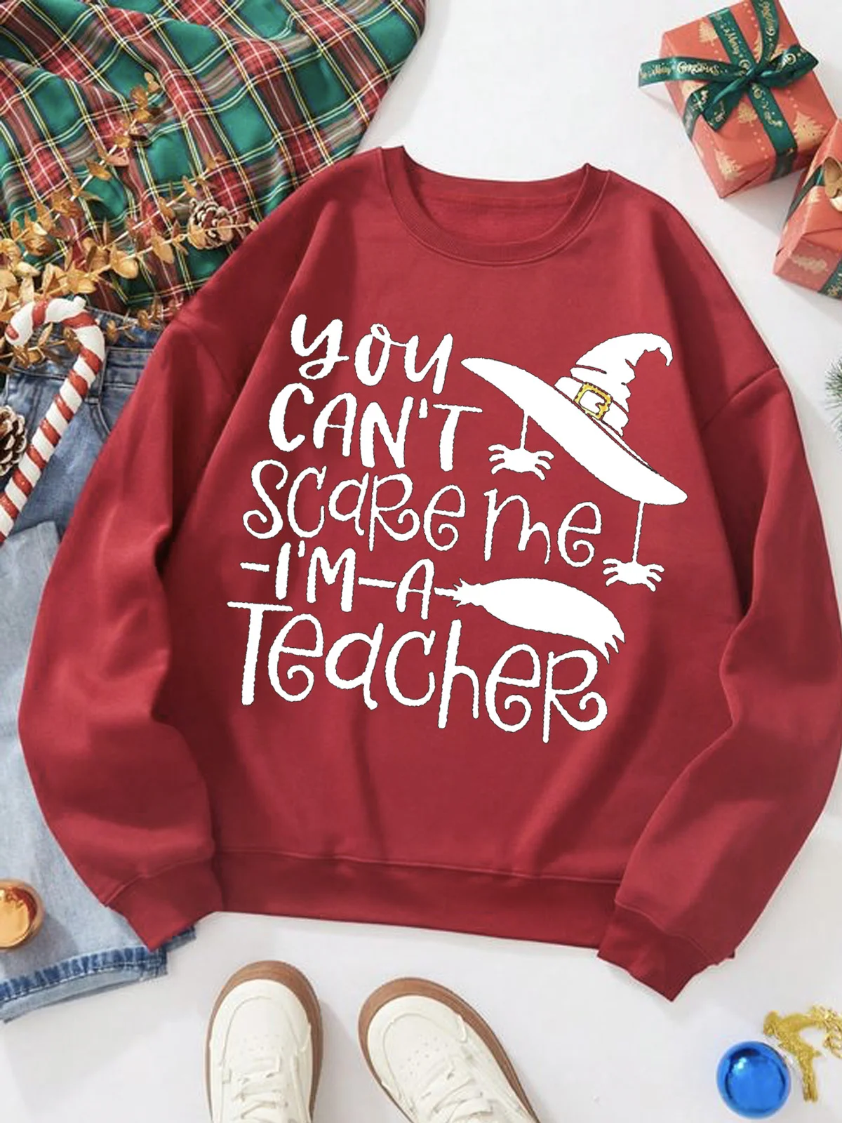 Lässig Rundhals Textbriefe Sweatshirt