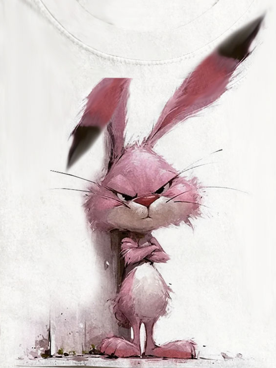 Lässig Hase Rundhals Kurzarm T-Shirt