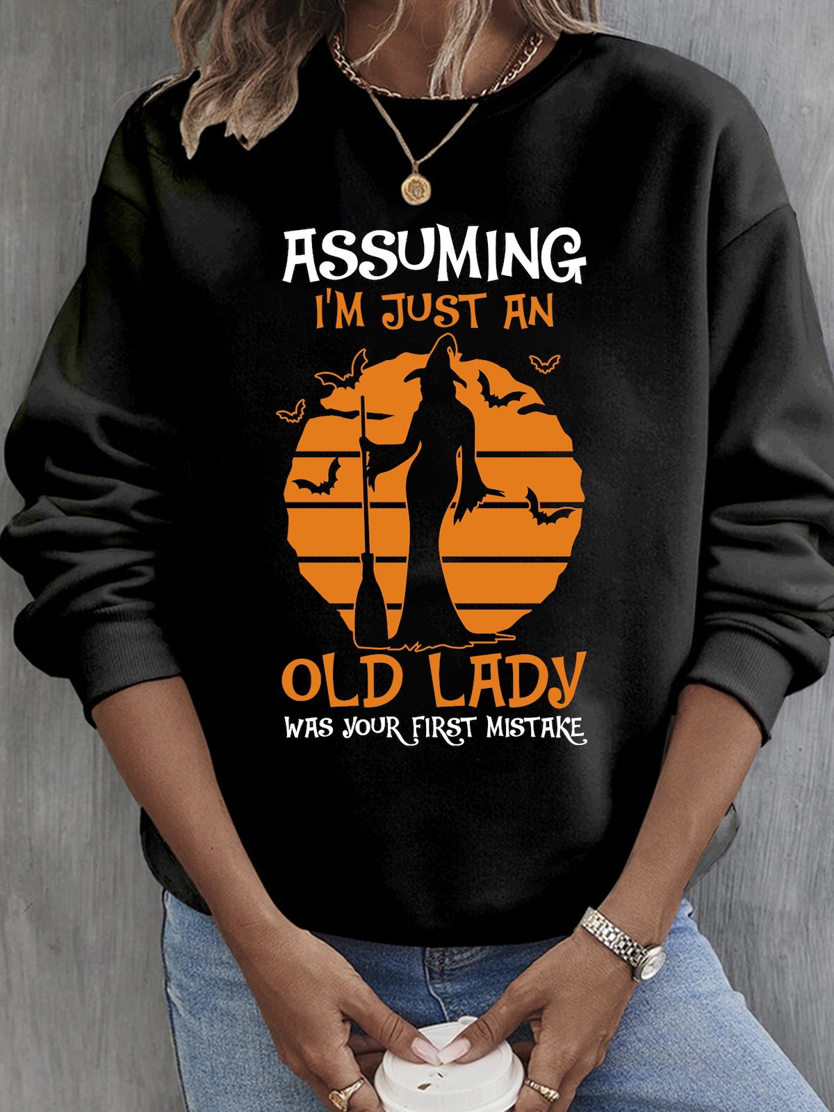 Lässig Rundhals Buchstabenmuster Sweatshirt