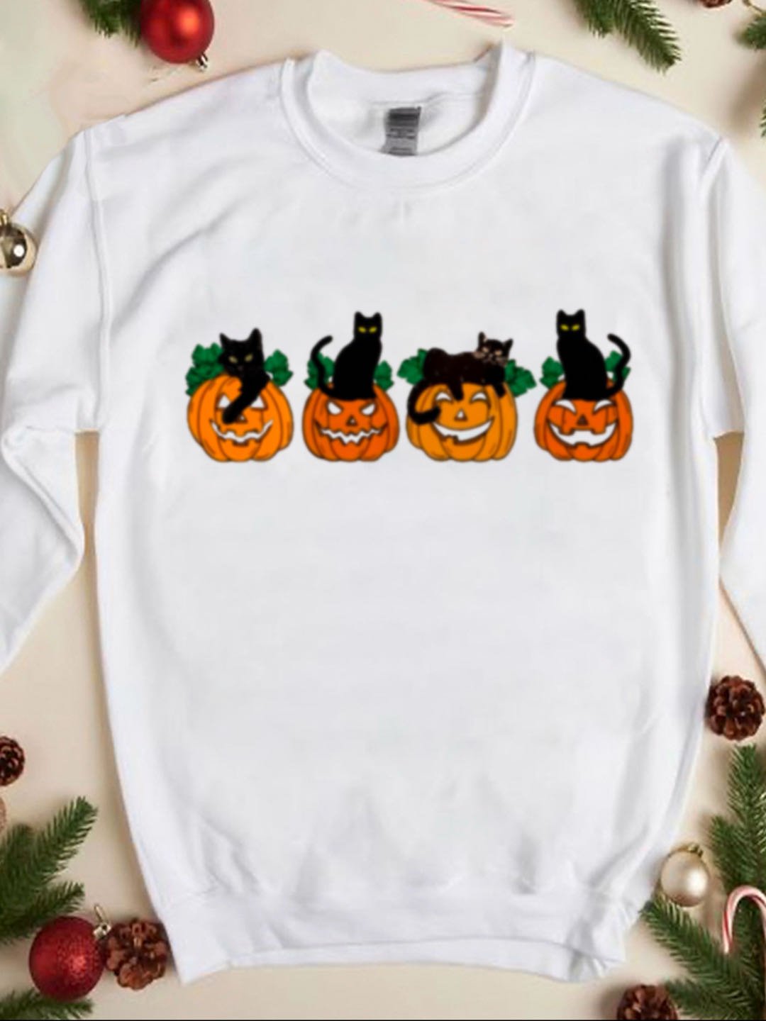Lässig Rundhals Katze Sweatshirt