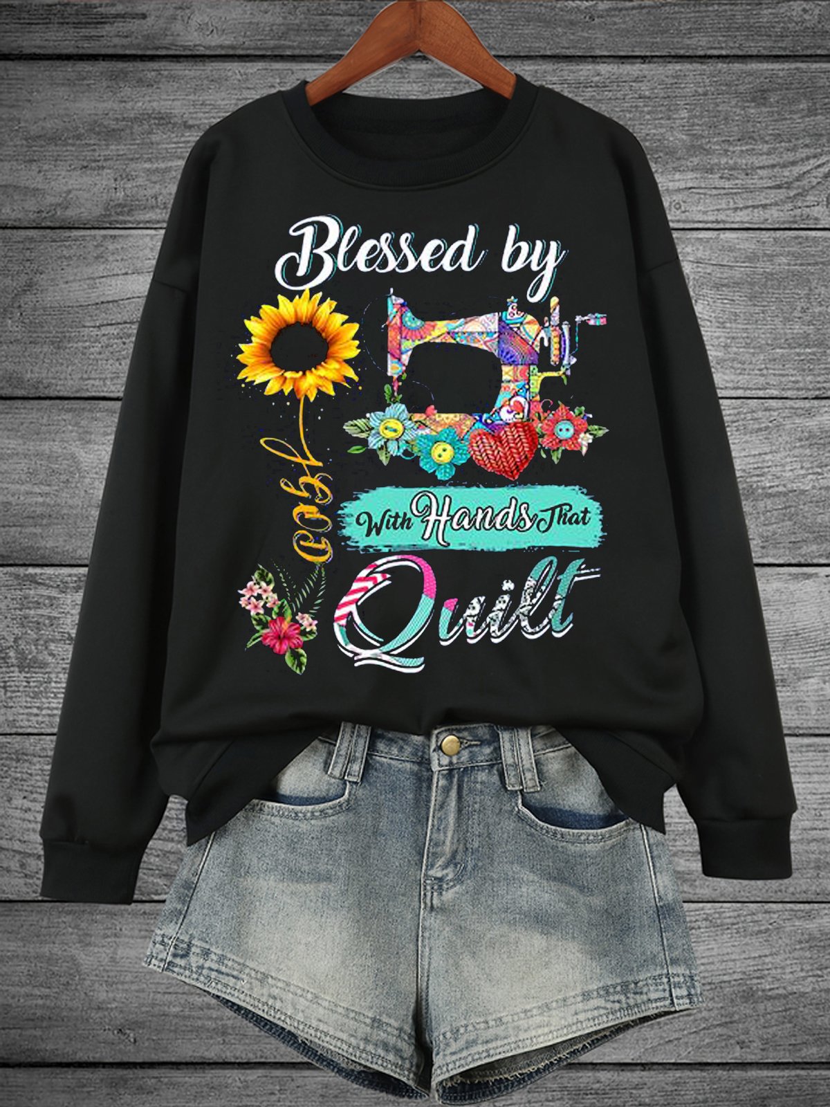 Lässig Rundhals Buchstabenmuster Sweatshirt