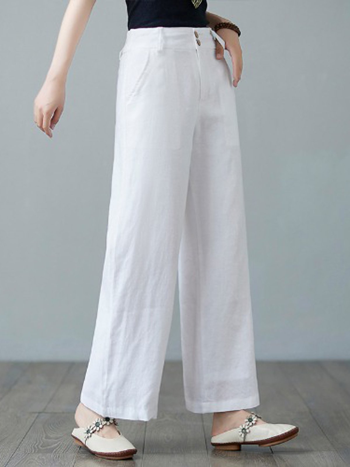Lässig Unifarben Lang Hose