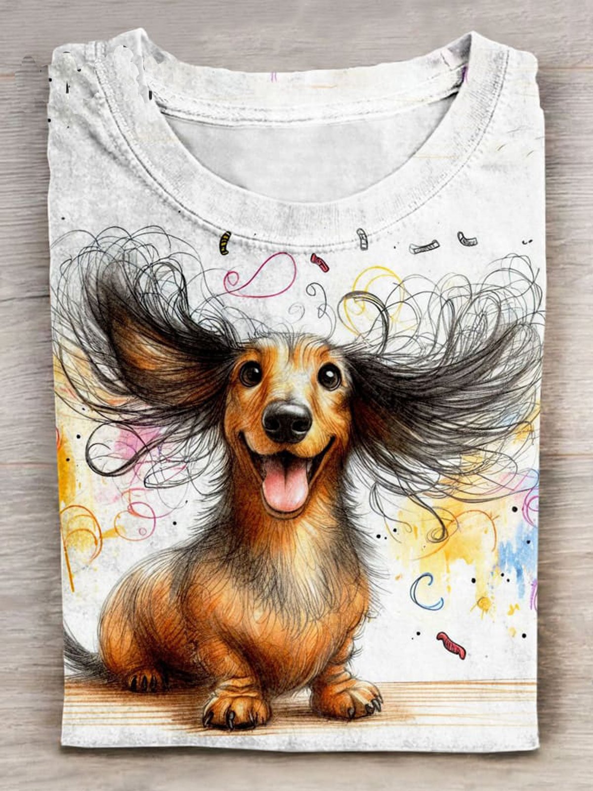 Lässig Hund Rundhals Langarm T-Shirt