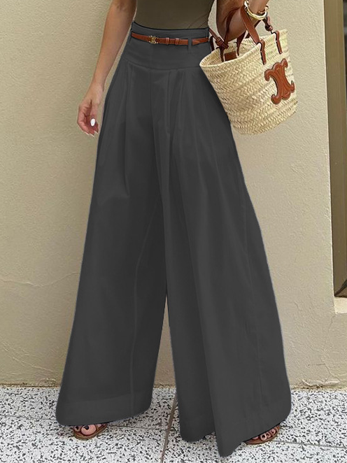 Lässig Unifarben Lang Hose