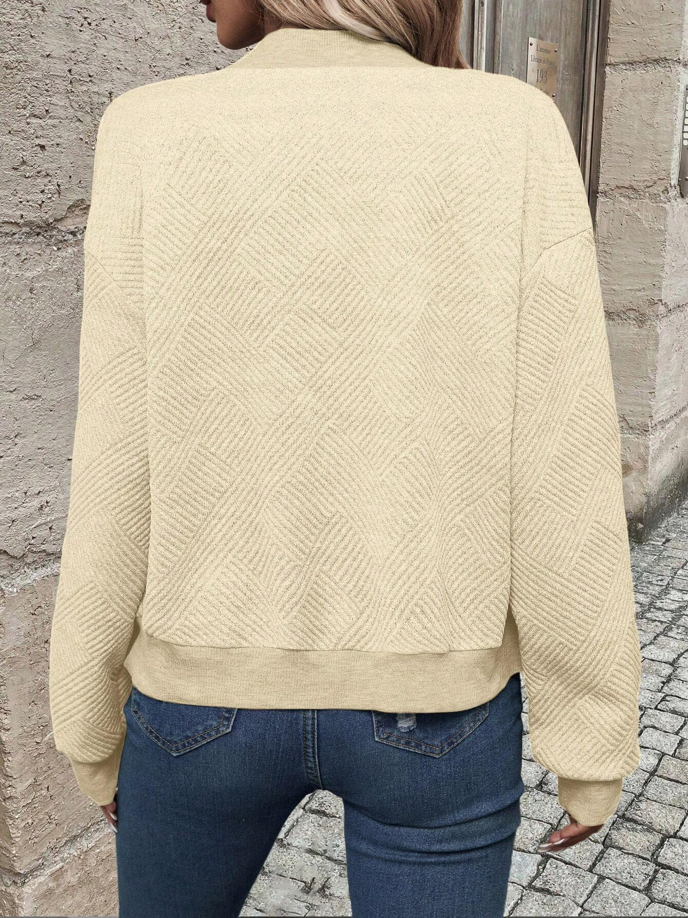 Damen Unifarben Regelmäßig Weit Jacke