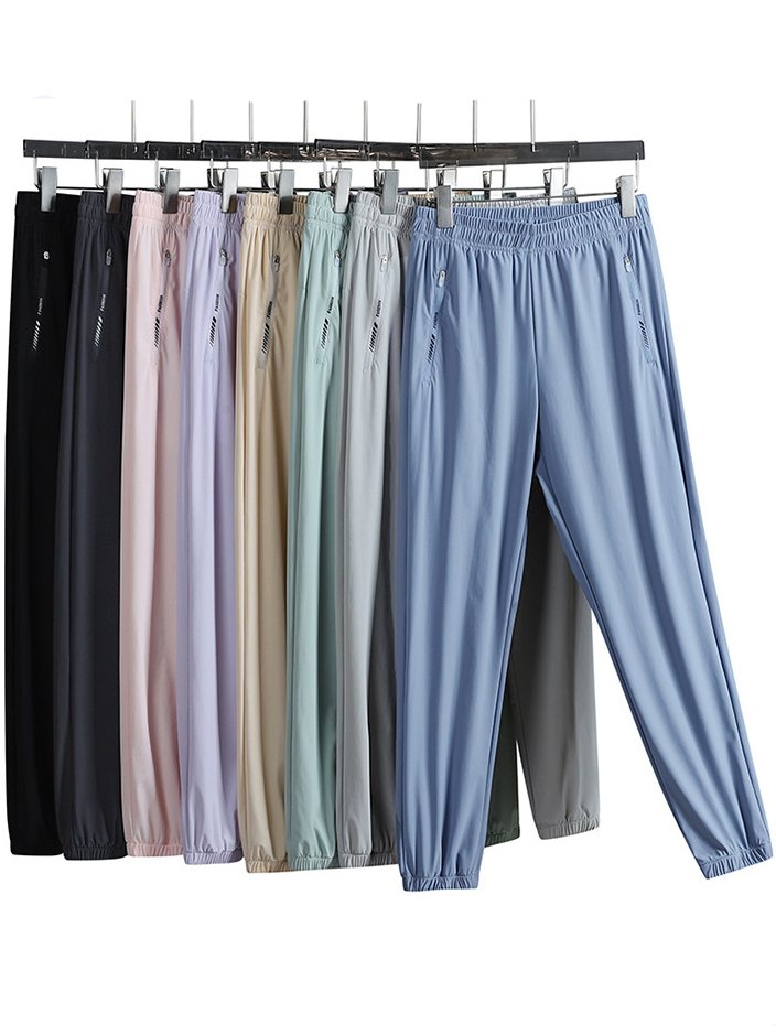 Damen Unifarben Lang Elastische Taille Hose Lässig Frühling/Herbst Hose