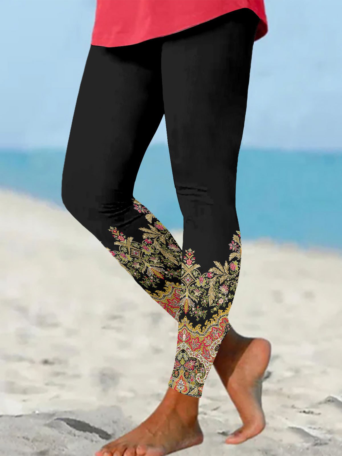 Lässig Ethnisch Lang Leggings