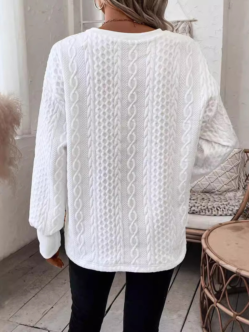 Lässig V-Ausschnitt Unifarben Sweatshirt Reißverschluss