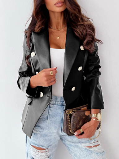 Damen Unifarben Regelmäßig Weit Blazer