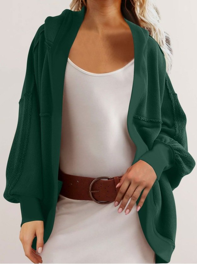 Damen Unifarben Geknöpft Regelmäßig Weit Jacke