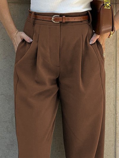 Urban Unifarben Knöchelhose Gerüscht Hose