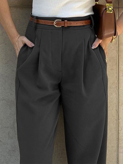 Urban Unifarben Knöchelhose Gerüscht Hose