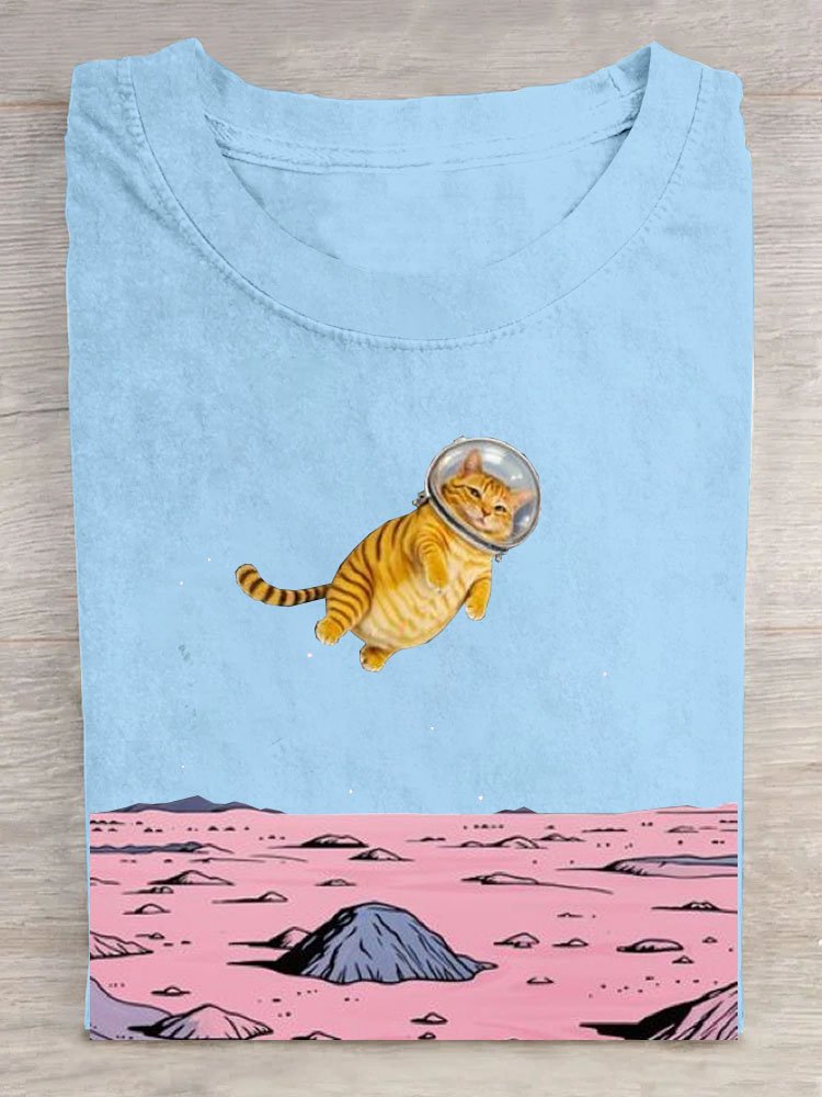 Lässig Sternenklarer Himmel Rundhals Kurzarm T-Shirt