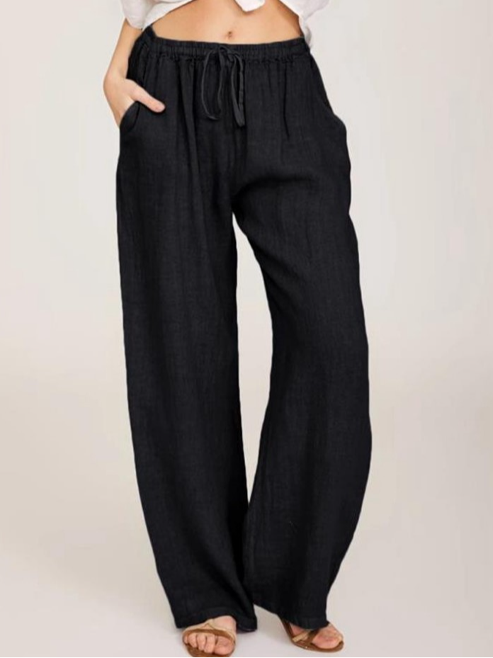 Lässig Unifarben Lang Hose